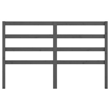 vidaXL Κεφαλάρι Κρεβατιού Γκρι 126x4x100cm από Μασίφ Ξύλο Πεύκου 1 τεμ.