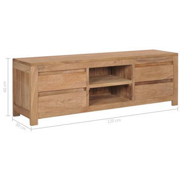 vidaXL Έπιπλο Τηλεόρασης 115x30x40cm από Μασίφ Ξύλο Teak
