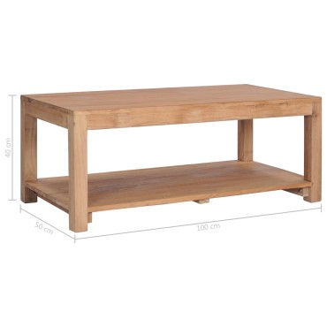 vidaXL Τραπεζάκι Σαλονιού 100x50x40cm από Μασίφ Ξύλο Teak 1 τεμ.