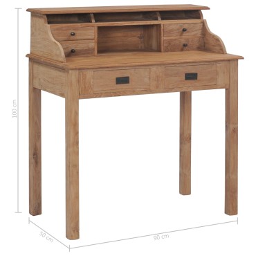 vidaXL Γραφείο 90x50x100cm από Μασίφ Ξύλο Teak 1 τεμ.