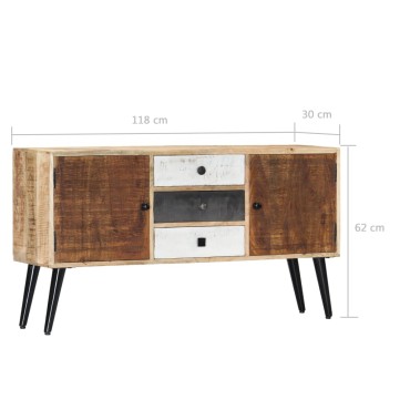 vidaXL Μπουφές 118x30x62cm από Μασίφ Ξύλο Μάνγκο 1 τεμ.