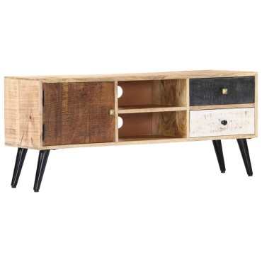 vidaXL Έπιπλο Τηλεόρασης 115x30x47cm από Μασίφ Ξύλο Μάνγκο
