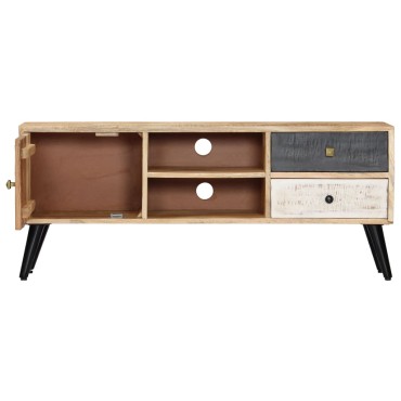 vidaXL Έπιπλο Τηλεόρασης 115x30x47cm από Μασίφ Ξύλο Μάνγκο