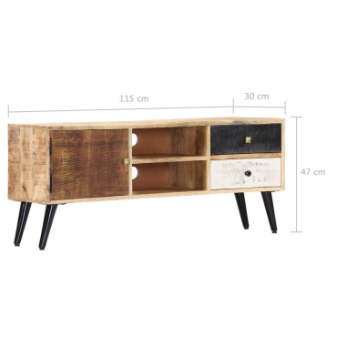 vidaXL Έπιπλο Τηλεόρασης 115x30x47cm από Μασίφ Ξύλο Μάνγκο