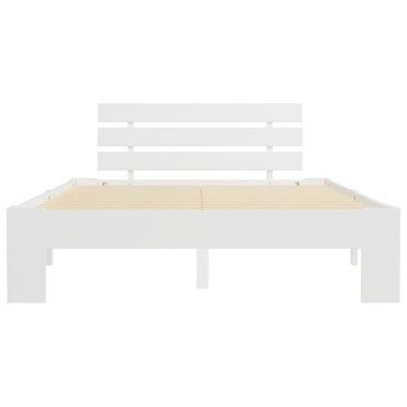 vidaXL Πλαίσιο Κρεβατιού Λευκό 140x200cm από Μασίφ Ξύλο Πεύκου 1 τεμ. - Διπλό