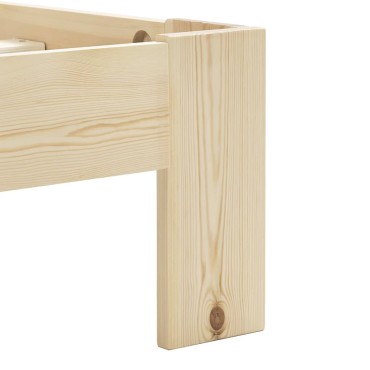 vidaXL Πλαίσιο Κρεβατιού 140x200cm από Μασίφ Ξύλο Πεύκου 1 τεμ. - Διπλό