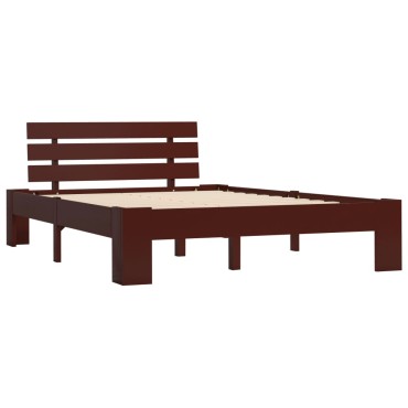 vidaXL Πλαίσιο Κρεβατιού Σκούρο Καφέ 120x200cm από Μασίφ Ξύλο Πεύκου 1 τεμ. - Μονό