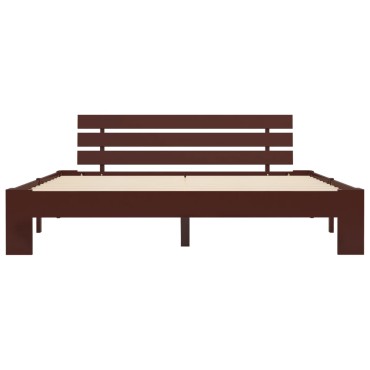 vidaXL Πλαίσιο Κρεβατιού Σκούρο Καφέ 180x200 εκ. από Μασίφ Ξύλο Πεύκου