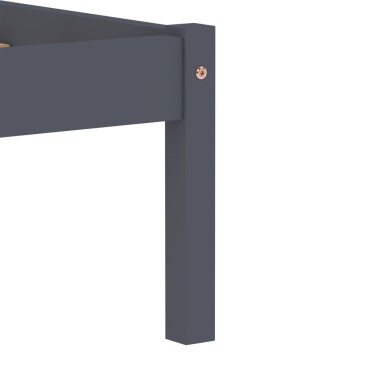 vidaXL Πλαίσιο Κρεβατιού Γκρι 160x200cm από Μασίφ Ξύλο Πεύκου 1 τεμ. - Διπλό