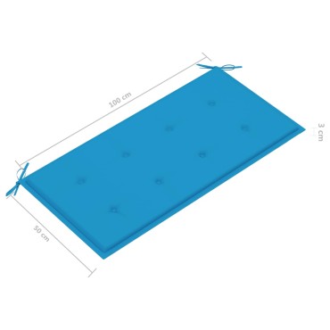 vidaXL Μαξιλάρι Πάγκου Κήπου Μπλε 100x50x3cm Ύφασμα Oxford