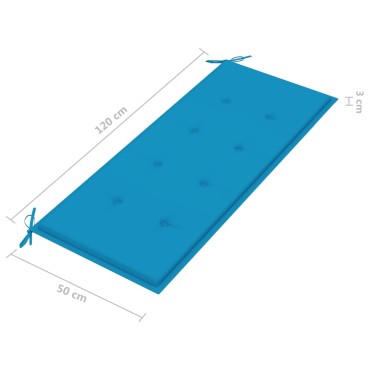 vidaXL Μαξιλάρι Πάγκου Κήπου Μπλε 120x50x3cm Ύφασμα Oxford