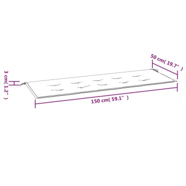 vidaXL Μαξιλάρι Πάγκου Κήπου Μπλε 150 x 50 x 3 εκ. Ύφασμα Oxford