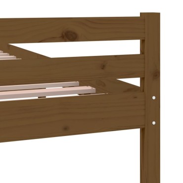 vidaXL Πλαίσιο Κρεβατιού Μελί 135x190cm Ξύλο Πεύκου Double 1 τεμ. - Μονό
