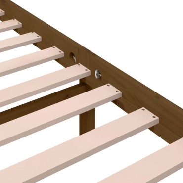 vidaXL Πλαίσιο Κρεβατιού Μελί 135x190cm Ξύλο Πεύκου Double 1 τεμ. - Μονό