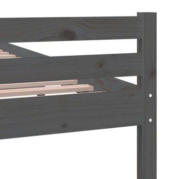 vidaXL Πλαίσιο Κρεβατιού Γκρι 140 x 200 εκ. από Μασίφ Ξύλο