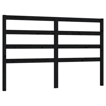 vidaXL Κεφαλάρι Κρεβατιού Μαύρο 146x4x100cm Μασίφ Ξύλο Πεύκου 1 τεμ.