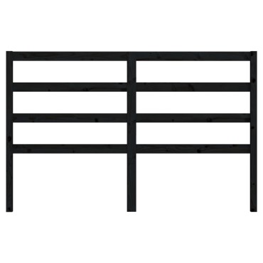 vidaXL Κεφαλάρι Κρεβατιού Μαύρο 146x4x100cm Μασίφ Ξύλο Πεύκου 1 τεμ.