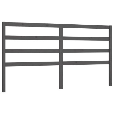 vidaXL Κεφαλάρι Κρεβατιού Γκρι 206x4x100cm από Μασίφ Ξύλο Πεύκου 1 τεμ.