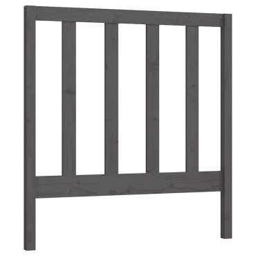 vidaXL Κεφαλάρι Κρεβατιού Γκρι 106x4x100cm από Μασίφ Ξύλο Πεύκου 1 τεμ.