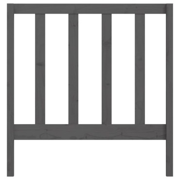 vidaXL Κεφαλάρι Κρεβατιού Γκρι 106x4x100cm από Μασίφ Ξύλο Πεύκου 1 τεμ.