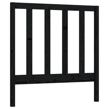 vidaXL Κεφαλάρι Κρεβατιού Μαύρο 106x4x100cm Μασίφ Ξύλο Πεύκου 1 τεμ.