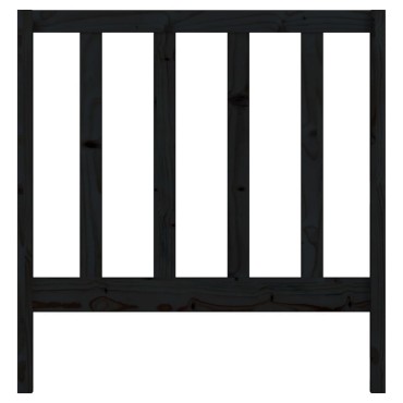 vidaXL Κεφαλάρι Κρεβατιού Μαύρο 106x4x100cm Μασίφ Ξύλο Πεύκου 1 τεμ.