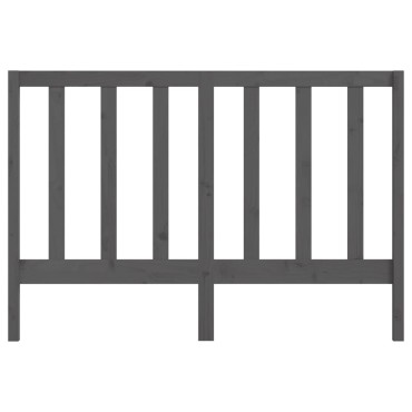vidaXL Κεφαλάρι Κρεβατιού Γκρι 141x4x100cm από Μασίφ Ξύλο Πεύκου 1 τεμ.
