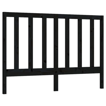vidaXL Κεφαλάρι Κρεβατιού Μαύρο 156x4x100cm Μασίφ Ξύλο Πεύκου 1 τεμ.