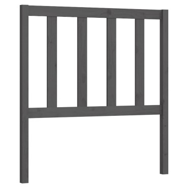 vidaXL Κεφαλάρι Κρεβατιού Γκρι 81x4x100cm από Μασίφ Ξύλο Πεύκου 1 τεμ.