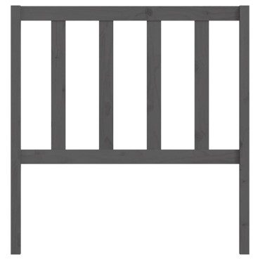 vidaXL Κεφαλάρι Κρεβατιού Γκρι 81x4x100cm από Μασίφ Ξύλο Πεύκου 1 τεμ.