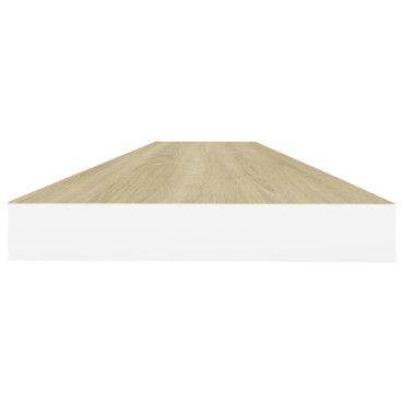 vidaXL Ράφια Τοίχου 2 τεμ. Δρυς / Λευκά 90x23,5x3,8cm από MDF
