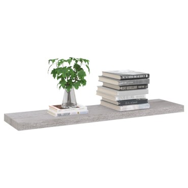 vidaXL Ράφια Τοίχου 2 τεμ. Γκρι Σκυροδέματος 90x23,5x3,8cm MDF