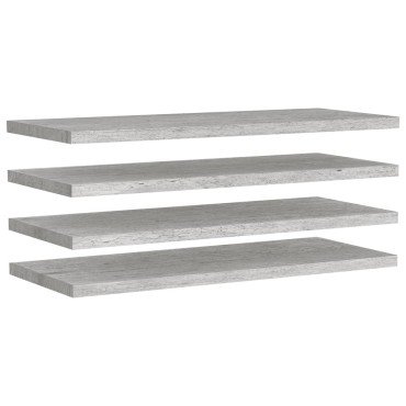 vidaXL Ράφια Τοίχου 4 τεμ. Γκρι Σκυροδέματος 90x23,5x3,8cm MDF