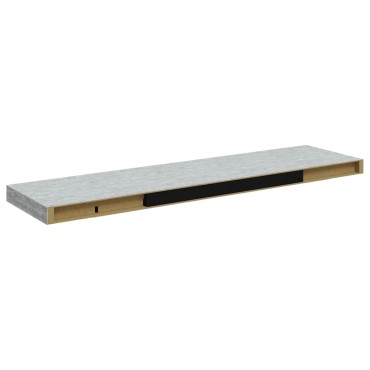 vidaXL Ράφια Τοίχου 4 τεμ. Γκρι Σκυροδέματος 90x23,5x3,8cm MDF