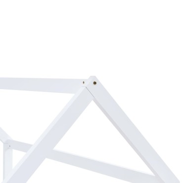 vidaXL Πλαίσιο Κρεβατιού Παιδικό Λευκό 70x140cm Μασίφ Ξύλο Πεύκου 1 τεμ. - Μονό