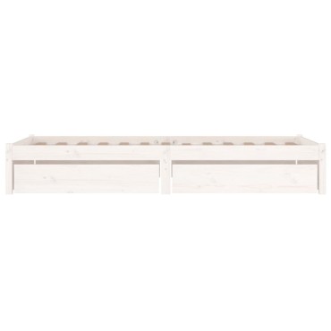vidaXL Πλαίσιο Κρεβατιού με Συρτάρια Λευκό 90x200cm 1 τεμ. - Μονό