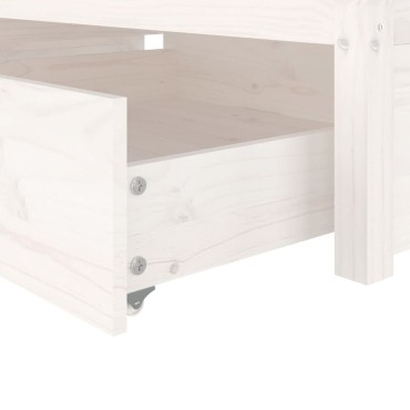 vidaXL Πλαίσιο Κρεβατιού με Συρτάρια Λευκό 90x200cm 1 τεμ. - Μονό