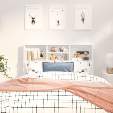 vidaXL Κεφαλάρι Με Αποθηκευτικό Χώρο Λευκό 120x19x103,5cm 1 τεμ.