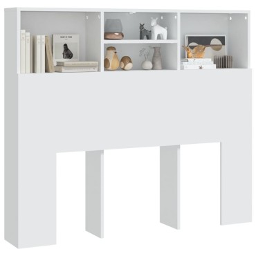 vidaXL Κεφαλάρι Με Αποθηκευτικό Χώρο Λευκό 120x19x103,5cm 1 τεμ.