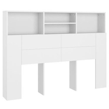vidaXL Κεφαλάρι Με Αποθηκευτικό Χώρο Λευκό 140x19x103,5cm 1 τεμ.
