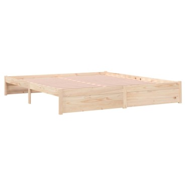 vidaXL Πλαίσιο Κρεβατιού 180 x 200 εκ. Μασίφ Ξύλο Super King Size