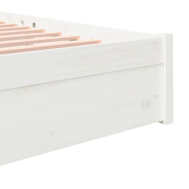 vidaXL Πλαίσιο Κρεβατιού Λευκό 180 x 200 εκ. Μασίφ Ξύλο Super King
