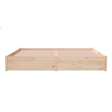 vidaXL Σκελετός Κρεβατιού Χωρίς Στρώμα 200x200cm Μασίφ Ξύλο 1 τεμ. - Διπλό