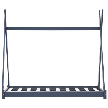 vidaXL Πλαίσιο Κρεβατιού Παιδικό Γκρι 90x200cm από Μασίφ Ξύλο Πεύκου 1 τεμ. - Μονό