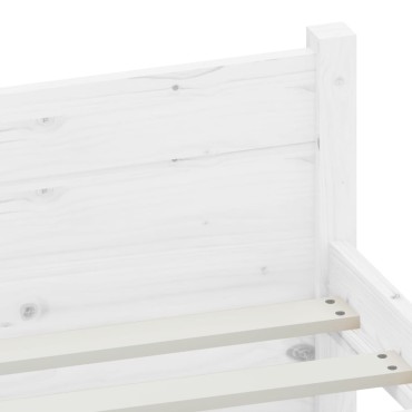 vidaXL Πλαίσιο Κρεβατιού Λευκό 140x200cm από Μασίφ Ξύλο 1 τεμ. - Διπλό