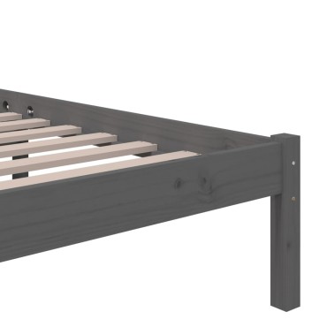 vidaXL Πλαίσιο Κρεβατιού Γκρι 160 x 200 εκ. από Μασίφ Ξύλο