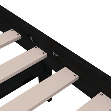vidaXL Πλαίσιο Κρεβατιού Μαύρο 160 x 200 εκ. από Μασίφ Ξύλο