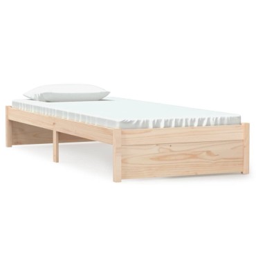 vidaXL Πλαίσιο Κρεβατιού 75 x 190 εκ. από Μασίφ Ξύλο Small Single