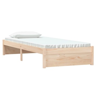 vidaXL Πλαίσιο Κρεβατιού 75 x 190 εκ. από Μασίφ Ξύλο Small Single