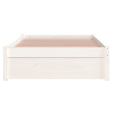 vidaXL Πλαίσιο Κρεβατιού Λευκό 90x190cm Μασίφ Ξύλο Single 1 τεμ. - Μονό